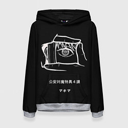 Толстовка-худи женская Кадр и Макима - Человек бензопила, цвет: 3D-меланж