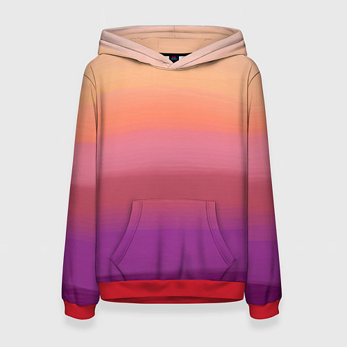 Женская толстовка Абстракция градиент на закате дня / 3D-Красный – фото 1