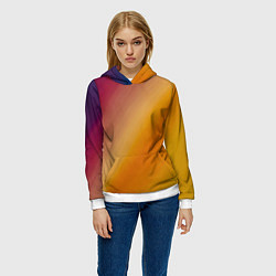 Толстовка-худи женская Абстракция солнечный луч, цвет: 3D-белый — фото 2