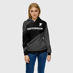 Толстовка-худи женская Hoffenheim sport на темном фоне посередине, цвет: 3D-черный — фото 2