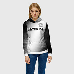 Толстовка-худи женская Bayer 04 sport на светлом фоне посередине, цвет: 3D-белый — фото 2