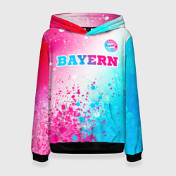 Женская толстовка Bayern neon gradient style посередине