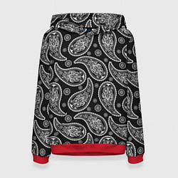 Толстовка-худи женская Паттерн огурцы, цвет: 3D-красный