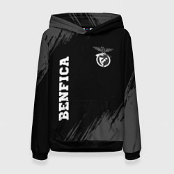 Толстовка-худи женская Benfica sport на темном фоне вертикально, цвет: 3D-черный