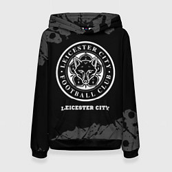 Толстовка-худи женская Leicester City sport на темном фоне, цвет: 3D-черный