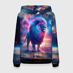Толстовка-худи женская Space lion - ai art fantasy, цвет: 3D-черный