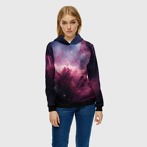 Женская толстовка Абстрактный космос фантастика / 3D-Черный – фото 3