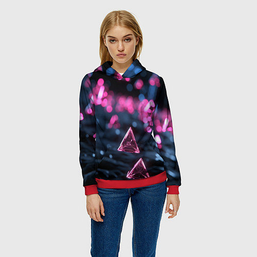 Женская толстовка Абстрактный космос фантастика / 3D-Красный – фото 3