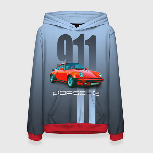 Женская толстовка Винтажный автомобиль Porsche 911 Carrera / 3D-Красный – фото 1