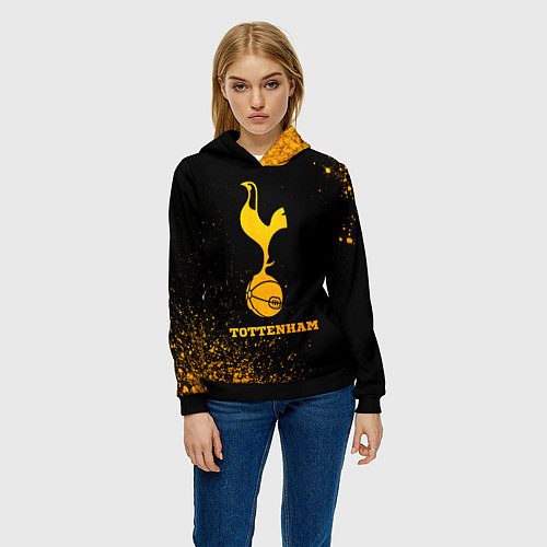 Женская толстовка Tottenham - gold gradient / 3D-Черный – фото 3