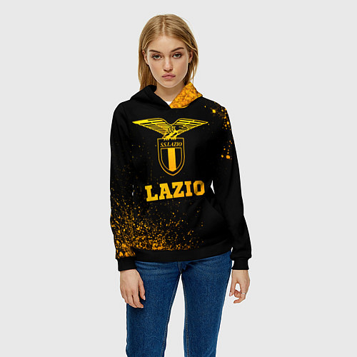 Женская толстовка Lazio - gold gradient / 3D-Черный – фото 3