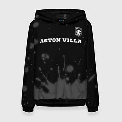 Толстовка-худи женская Aston Villa sport на темном фоне посередине, цвет: 3D-черный