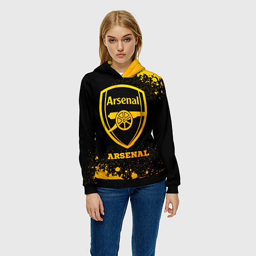 Женская толстовка Arsenal - gold gradient / 3D-Черный – фото 3