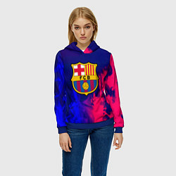 Толстовка-худи женская Barcelona fc club gradient, цвет: 3D-синий — фото 2