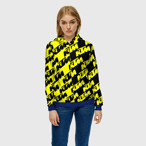 Женская толстовка KTU жёлто чёрный стиль / 3D-Синий – фото 3