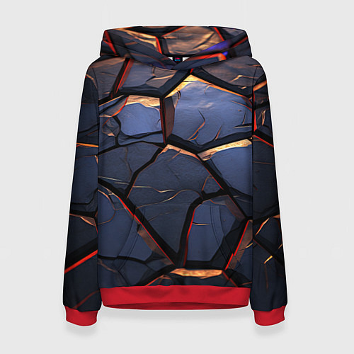 Женская толстовка Темная абстрактная объемная плитка / 3D-Красный – фото 1