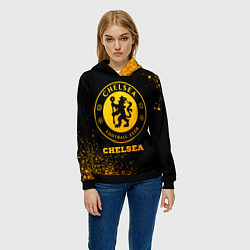 Толстовка-худи женская Chelsea - gold gradient, цвет: 3D-черный — фото 2