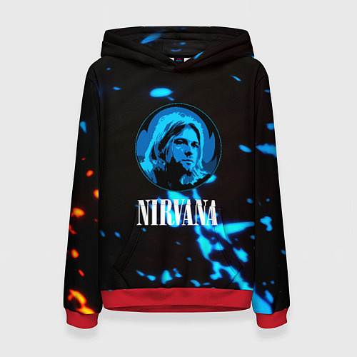 Женская толстовка Nirvana рок бенд краски / 3D-Красный – фото 1