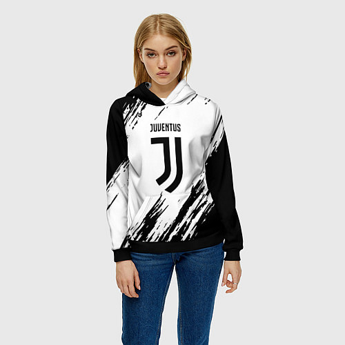 Женская толстовка Juventus краски / 3D-Черный – фото 3