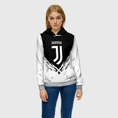 Женская толстовка Juventus sport geometry fc club / 3D-Меланж – фото 3