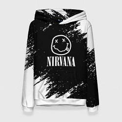Толстовка-худи женская Nirvana текустура краски, цвет: 3D-белый