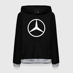 Толстовка-худи женская Mercedes benz logo white, цвет: 3D-меланж