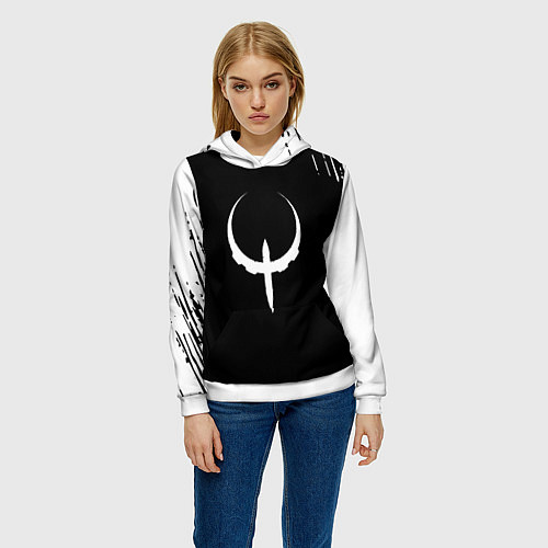 Женская толстовка Quake штрихи красок / 3D-Белый – фото 3