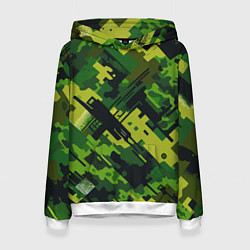 Толстовка-худи женская Camouflage - pattern ai art, цвет: 3D-белый