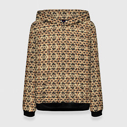 Толстовка-худи женская Магический узор чёрно-коричневый, цвет: 3D-черный