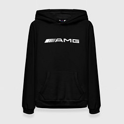 Толстовка-худи женская Amg logo white, цвет: 3D-черный