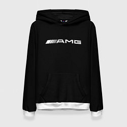 Толстовка-худи женская Amg logo white, цвет: 3D-белый