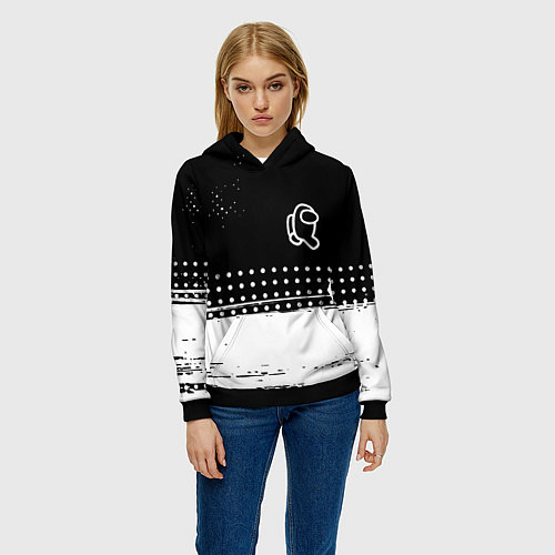 Женская толстовка Among us геометрия / 3D-Черный – фото 3