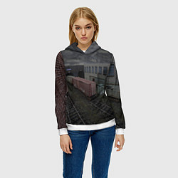 Толстовка-худи женская Counter Strike 1 6 de train, цвет: 3D-белый — фото 2