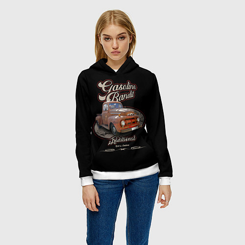 Женская толстовка Хот-род в стиле rat Gasoline Bandit / 3D-Белый – фото 3
