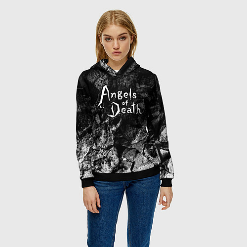 Женская толстовка Angels of Death black graphite / 3D-Черный – фото 3