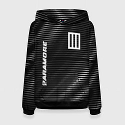 Толстовка-худи женская Paramore metal rock lines, цвет: 3D-черный