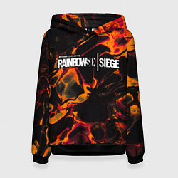 Толстовка-худи женская Rainbow Six red lava, цвет: 3D-черный