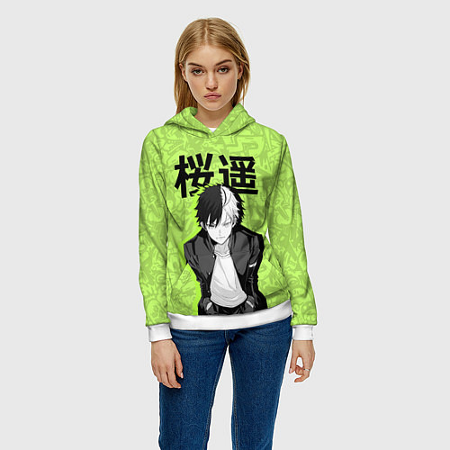 Женская толстовка Харука - Ветролом / 3D-Белый – фото 3