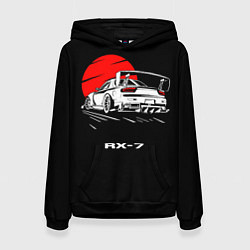 Толстовка-худи женская Mazda RX-7, цвет: 3D-черный