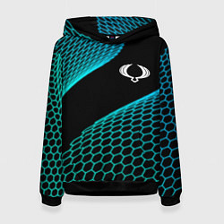 Толстовка-худи женская SsangYong electro hexagon, цвет: 3D-черный