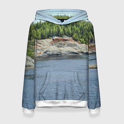 Толстовка-худи женская Троицко-байновское месторождение глины, цвет: 3D-белый