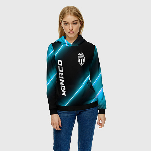 Женская толстовка Monaco неоновые лампы / 3D-Черный – фото 3