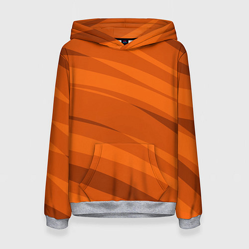 Женская толстовка Тёмный оранжевый полосами / 3D-Меланж – фото 1