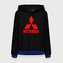 Толстовка-худи женская Mitsubishi red logo, цвет: 3D-синий