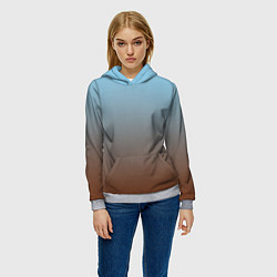 Толстовка-худи женская Текстура градиент, цвет: 3D-меланж — фото 2