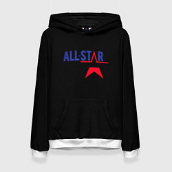 Толстовка-худи женская All stars logo, цвет: 3D-белый