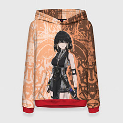 Толстовка-худи женская Грозовые волны - Ровер, цвет: 3D-красный