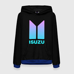 Толстовка-худи женская Isuzu neon steel, цвет: 3D-синий