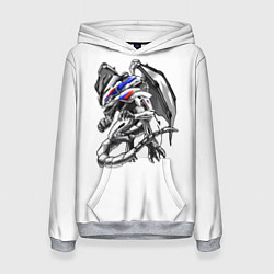 Толстовка-худи женская BMW s1000rr dragon, цвет: 3D-меланж