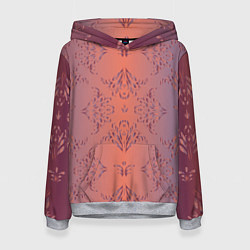 Толстовка-худи женская Векторные узоры, цвет: 3D-меланж